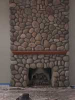 Cultured Stone Fireplace Under Construction